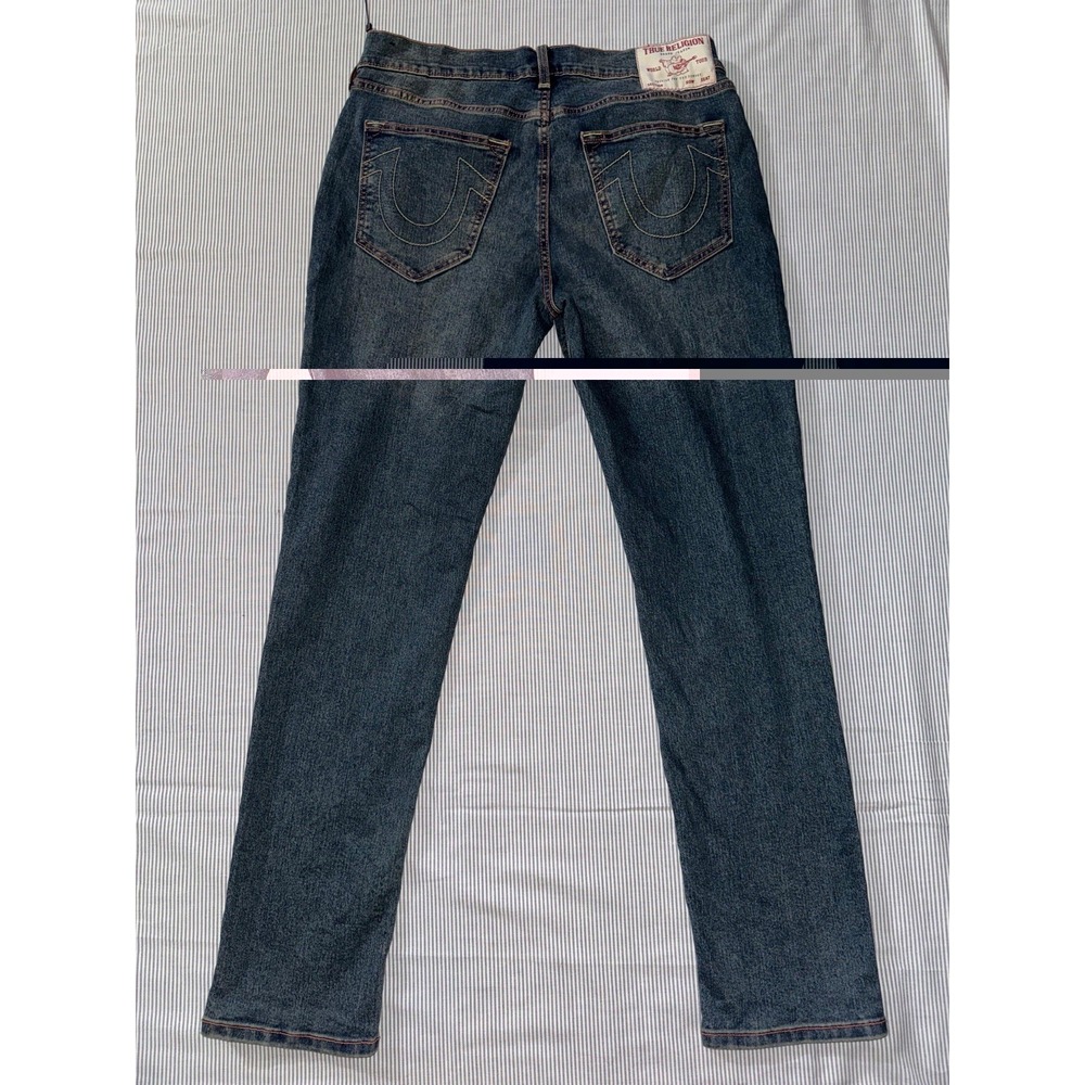 True Religion Rocco Mens Relaxed Skinny Jeans Medium Wash Size 33 - Picture 5 of 11
